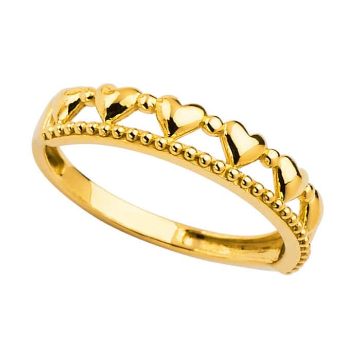 14K Yellow Gold Heart Band - Image 2