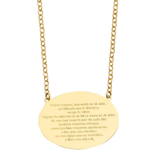 14K Yellow Gold Lord PLAYER Necklace in Spanish - 17+1"