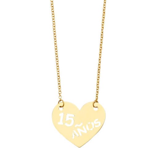14K Yellow Gold 15Years Heart Necklace