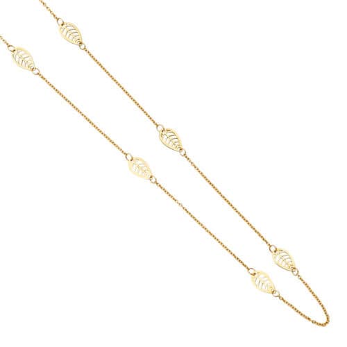 14K Yellow Gold 6 Leaf Charms Necklace