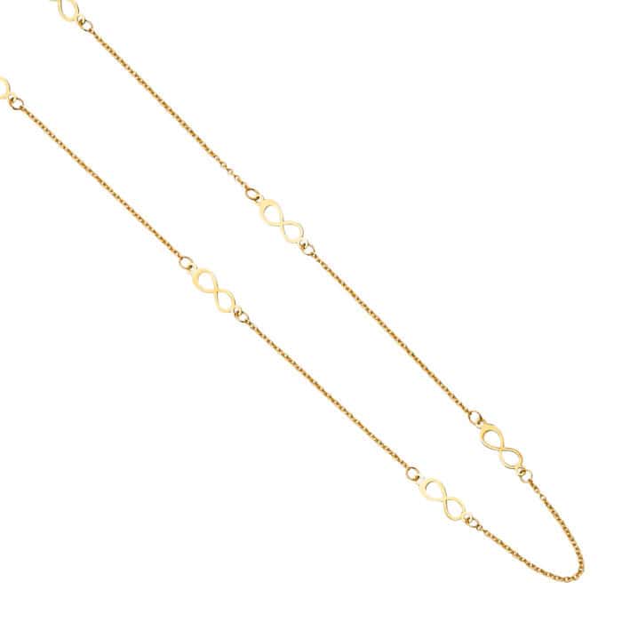 14K Yellow Gold 6 Infinity Charms Necklace