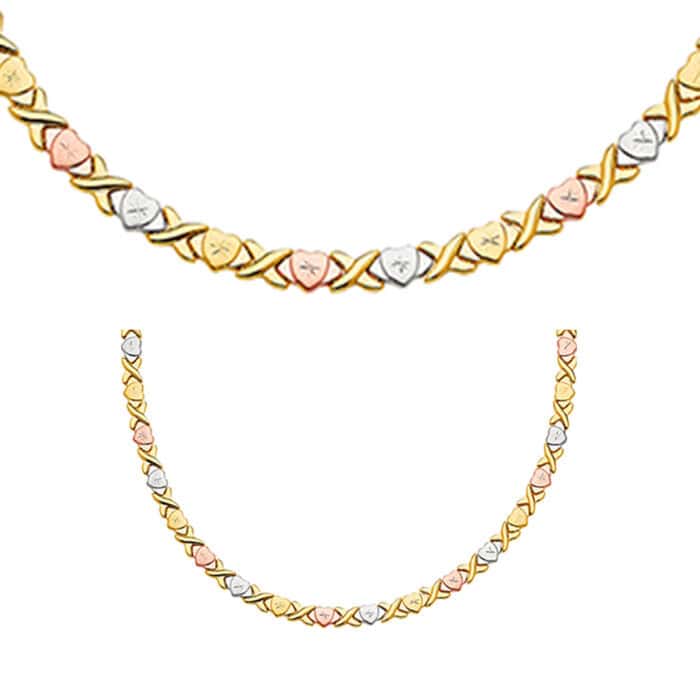 14K Tri Color Gold Stampato Necklace - Image 2