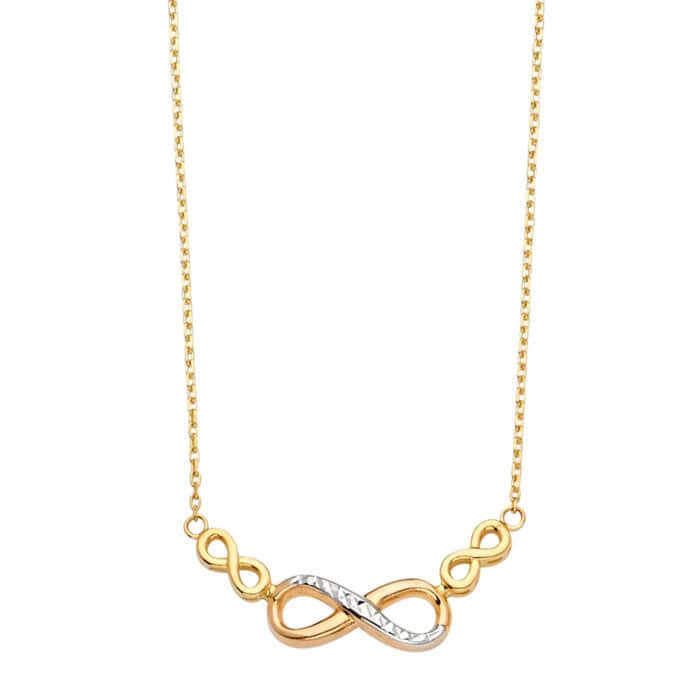 14K Yellow Gold Infinity Light Chain Necklace