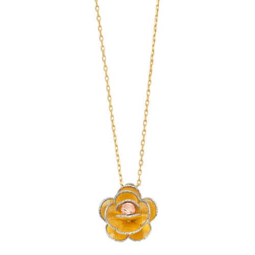 14K Yellow Gold Flower Light Chain Necklace