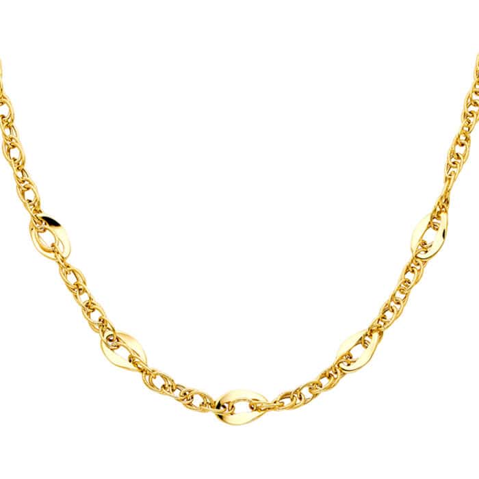 14K Yellow Gold Hollow Necklace - 18"