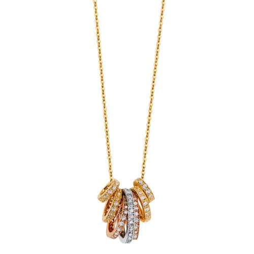 14K Two Tone Gold Butterfly Necklace - 17+1"