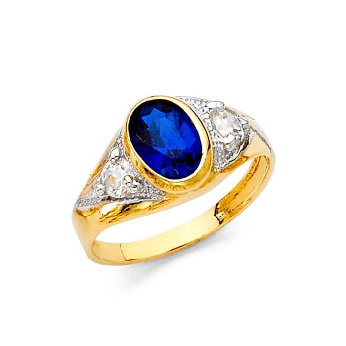 14K Yellow Gold Cubic Zirconia Baby Ring