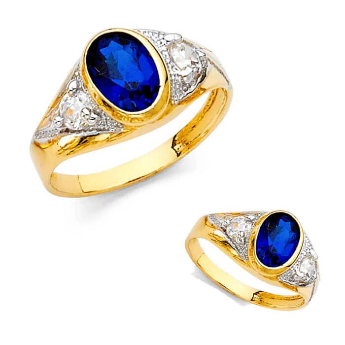 14K Yellow Gold Cubic Zirconia Baby Ring - Image 3