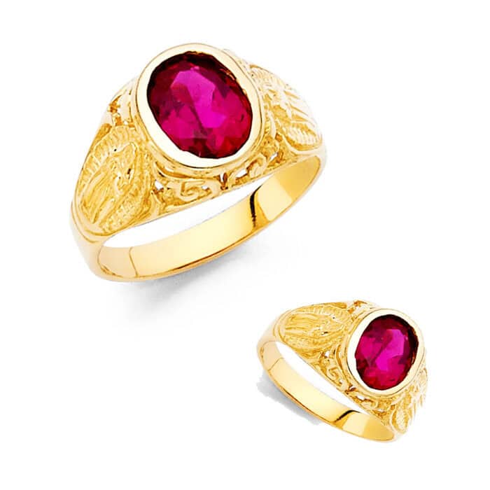 14K Yellow Gold Cubic Zirconia Babies Ring - Image 3