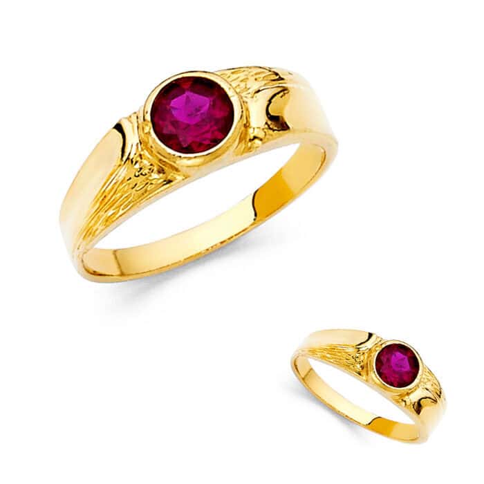 14K Yellow Gold Cubic Zirconia baby Ring - Image 3