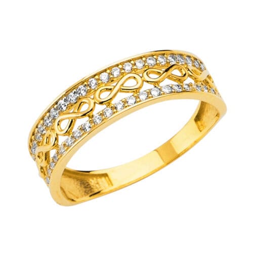 14K Yellow Gold Fancy Cubic Zirconia Band
