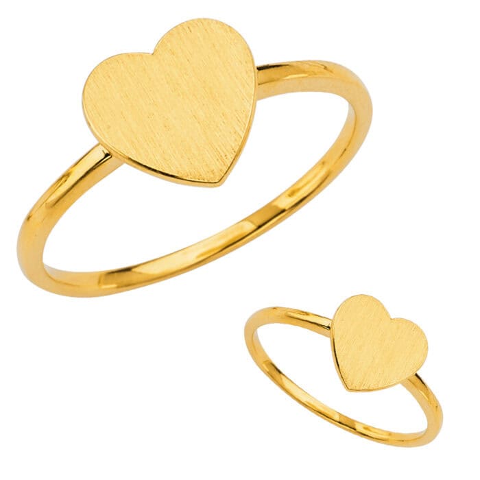 14K Yellow Gold Ladies Signet Ring - Image 3