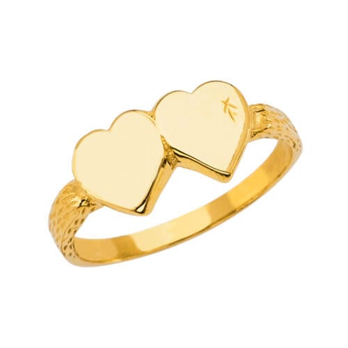 14K Yellow Gold Baby Signet Ring