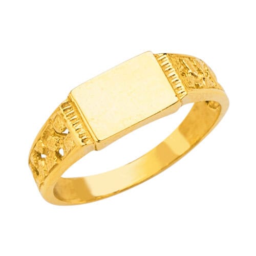 14K Yellow Gold Baby Signet Ring