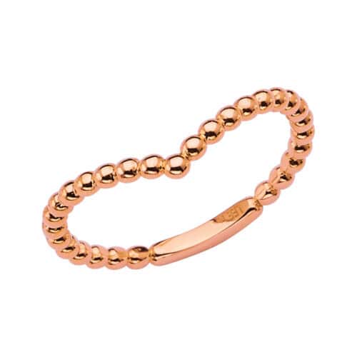 14K Rose Gold V-Shape Stackble Band