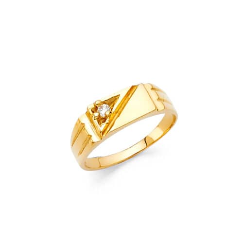 14K Yellow Gold Cubic Zirconia Babies Ring
