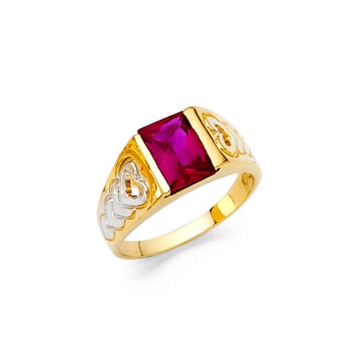 14K Yellow Gold Cubic Zirconia Babies Ring