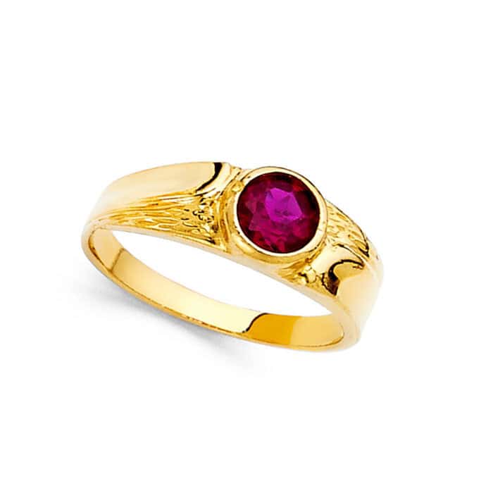 14K Yellow Gold Cubic Zirconia baby Ring - Image 2