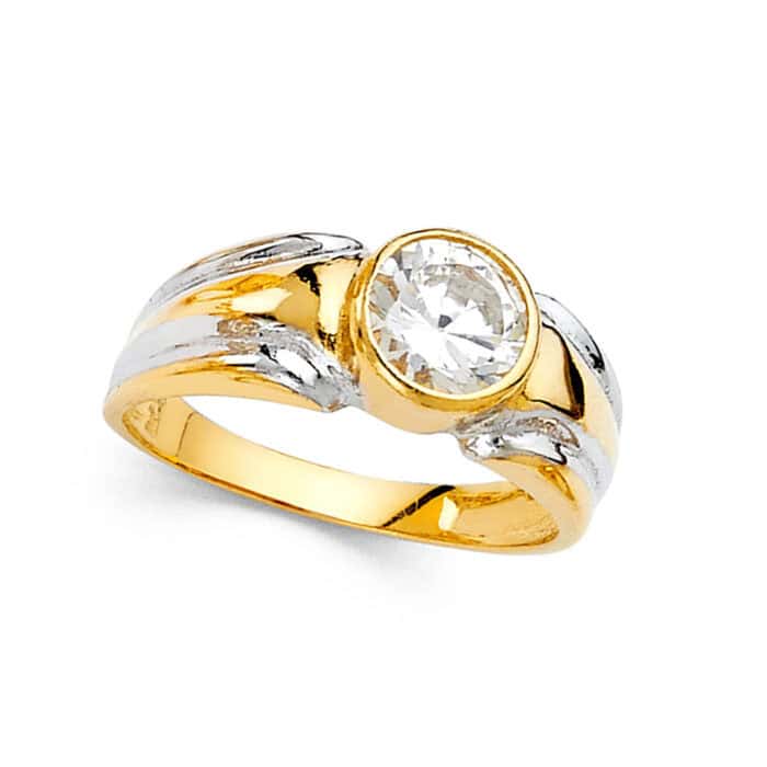 14K Yellow Gold Cubic Zirconia baby Ring - Image 2