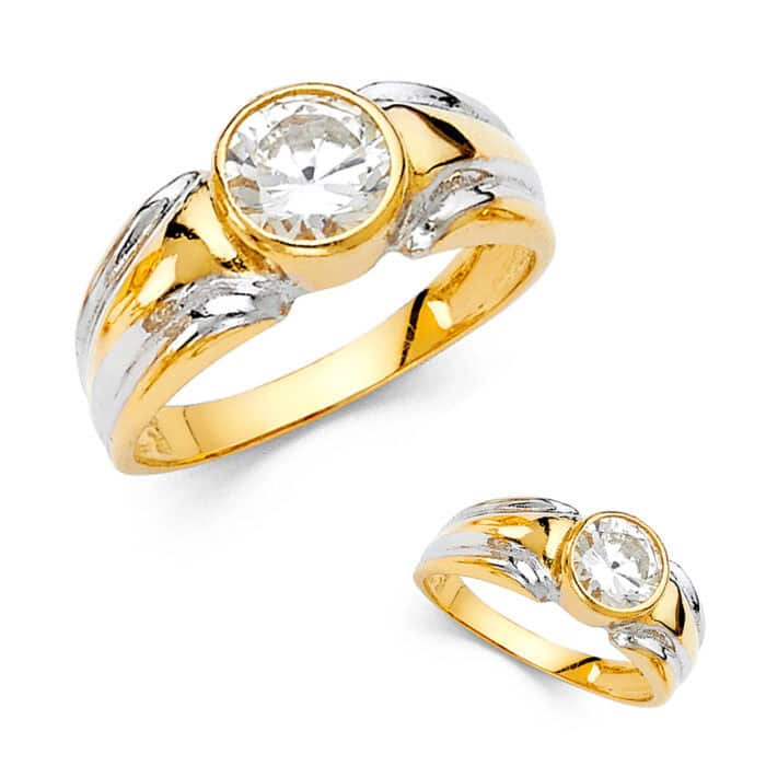 14K Yellow Gold Cubic Zirconia baby Ring - Image 3