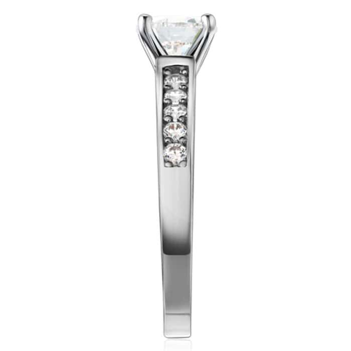 14K White Gold Cubic Zirconia Engagement Ring - Image 3