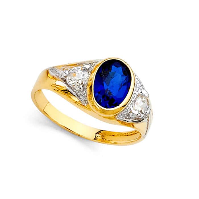 14K Yellow Gold Cubic Zirconia Baby Ring - Image 2