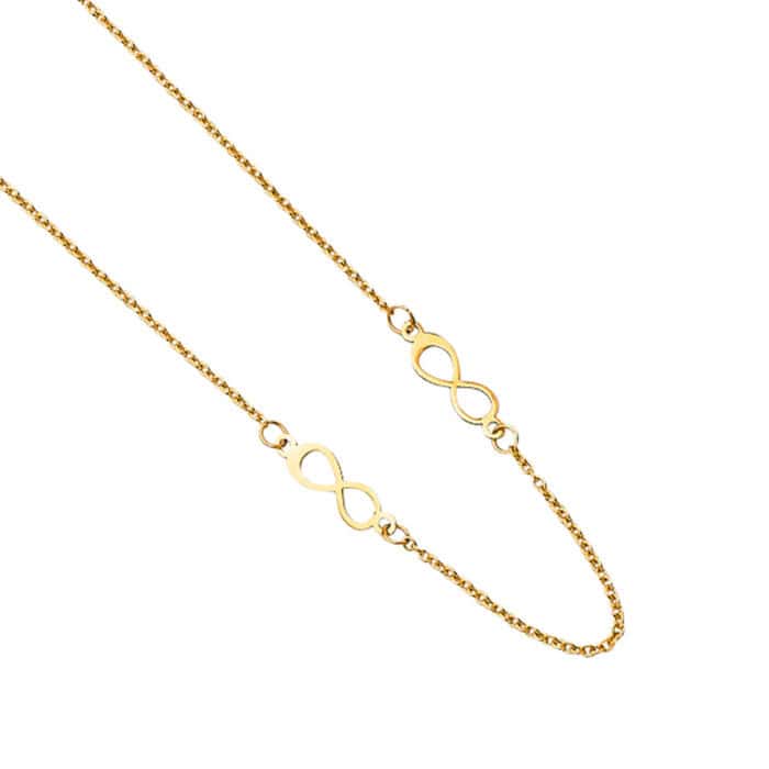 14K Yellow Gold 6 Infinity Charms Necklace - Image 2