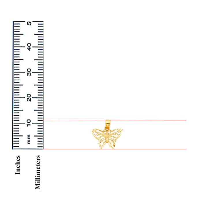 14K Yellow Gold Butterfly Pendant - Image 3
