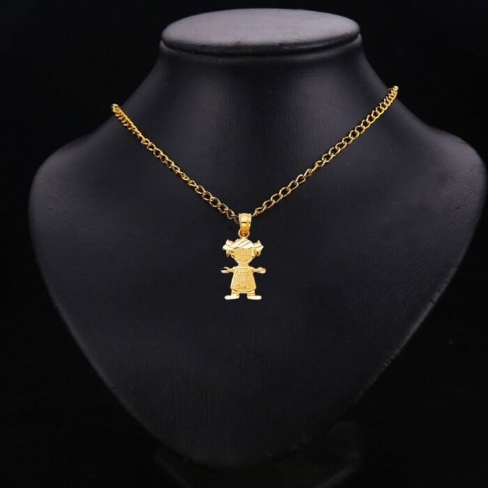 14K Yellow Gold Girl Pendant - Image 2