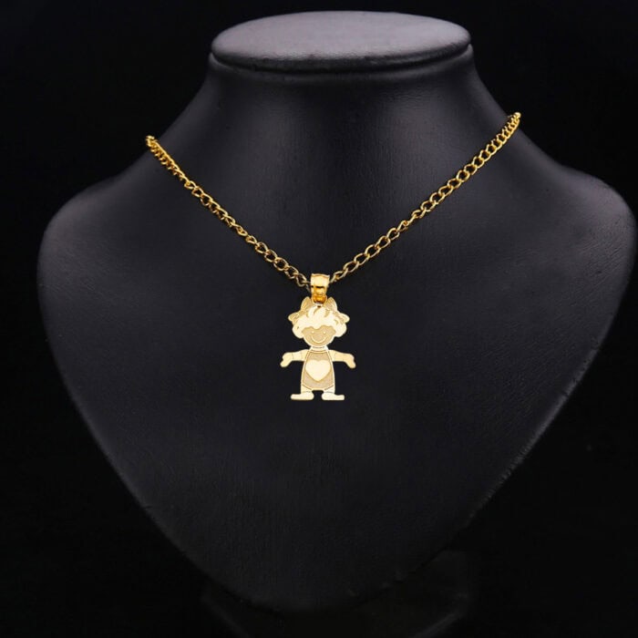 14K Yellow Gold Girl Pendant - Image 2