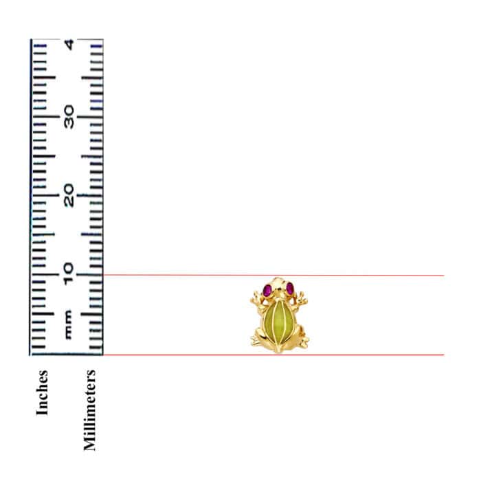 14K Yellow Gold Frog Post Earrings - Image 2