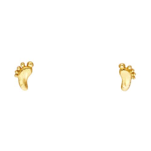14K Yellow Gold Foot Post Earrings