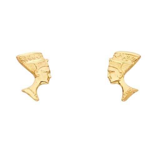 14K Yellow Gold Pharaoh Post Earrings