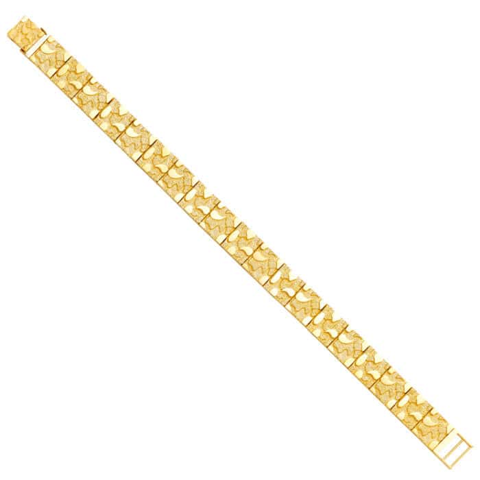 14K Yellow Gold Nugget Bracelet - 8"