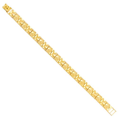 14K Yellow Gold Nugget Bracelet - 7.5"