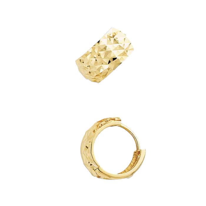 14K Yellow Gold 7mm Huggies Earrings - Image 3