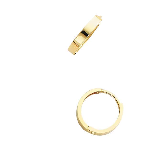 14K Yellow Gold 2.5mm Huggies Earrings - Image 3