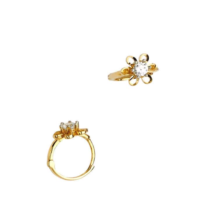 14K Yellow Gold Cubic Zirconia Huggies Earringsrings - Image 3