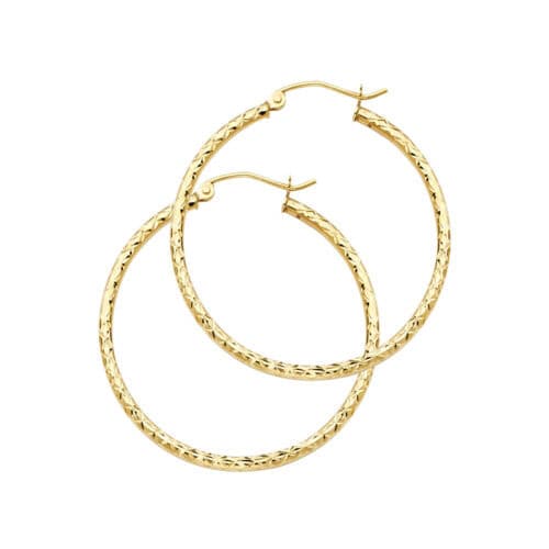 14K Yellow Gold 1.5mm Hoop Earrings