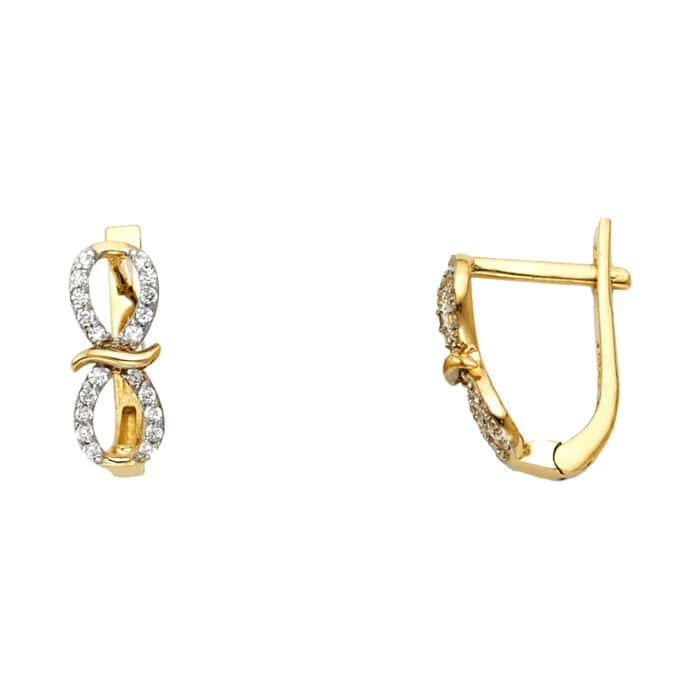 14K Yellow Gold Cubic Zirconia Huggies Earringsrings