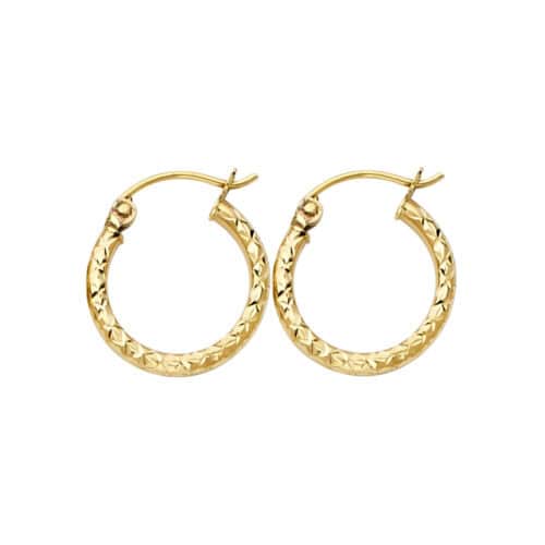 14K Yellow Gold 1.5mm Hoop Earrings