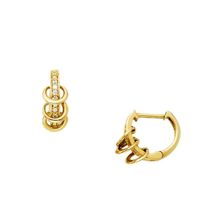 14K Yellow Gold Cubic Zirconia Huggies Earringsrings - Image 2