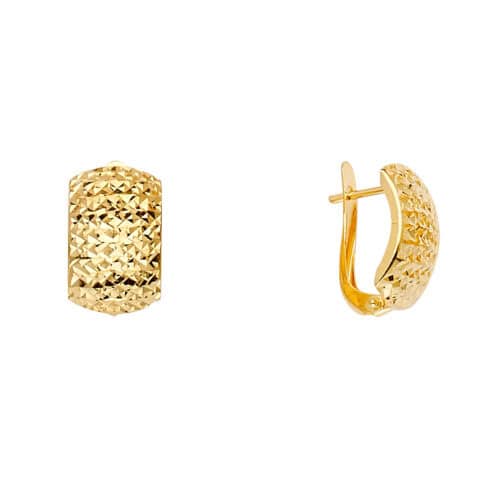 14K Yellow Gold Half Huggies Clip Earrings