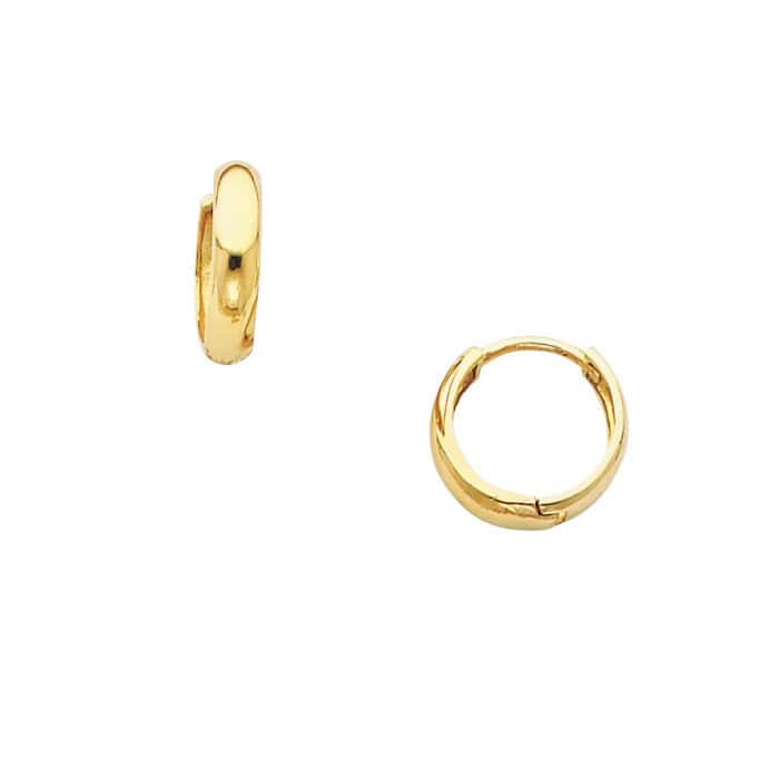 14K Yellow Gold 3mm Huggies Earrings - Image 3