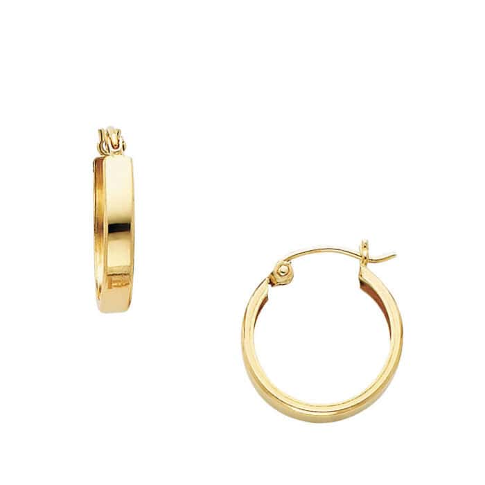 14K Yellow Gold 3mm Huggies Earrings - Image 2