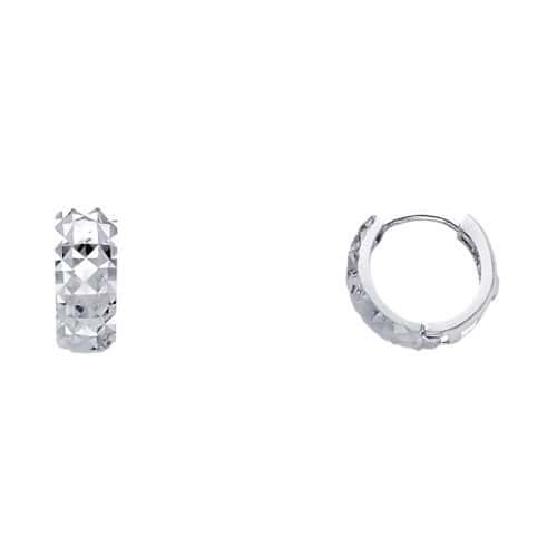 14K White Gold 5mm Huggies Earrings