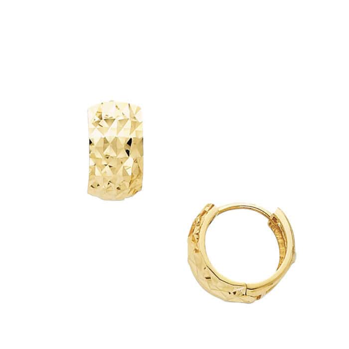 14K Yellow Gold 7mm Huggies Earrings - Image 2