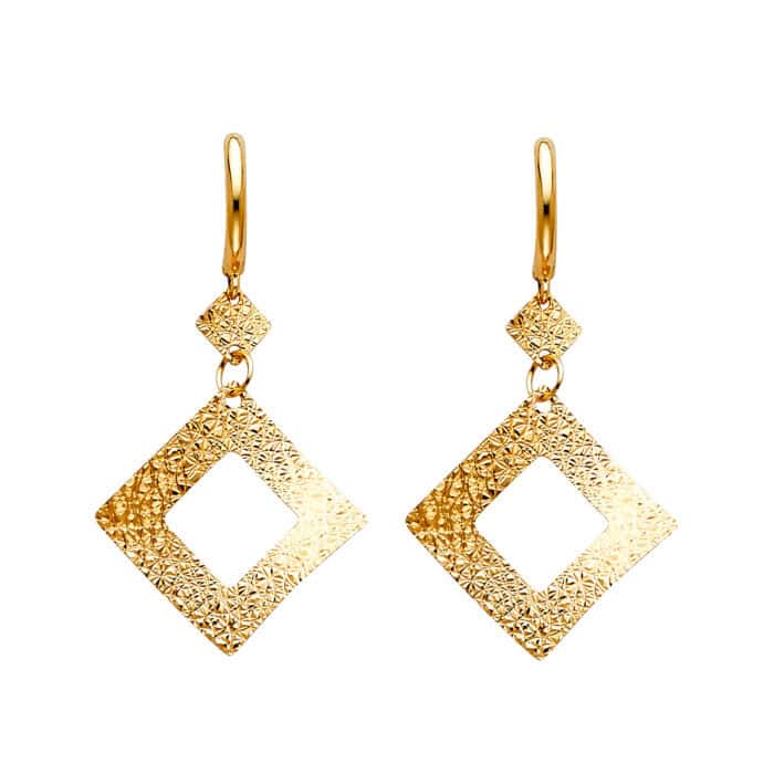 14K Yellow Gold Hanging Earrings