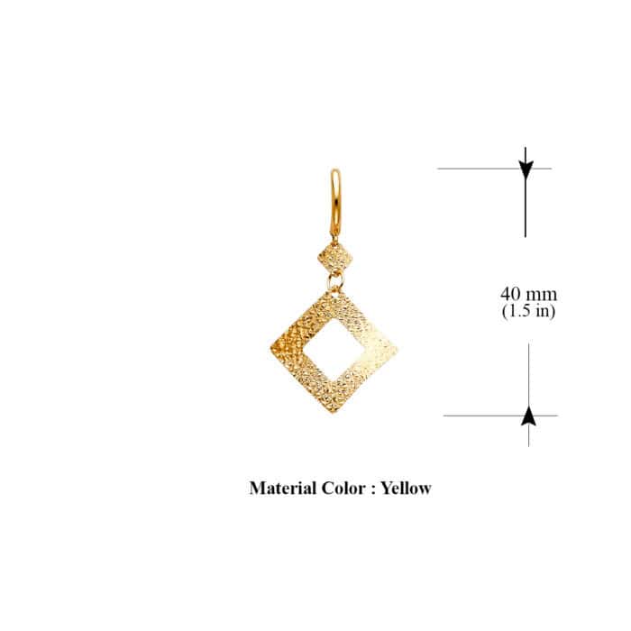 14K Yellow Gold Hanging Earrings - Image 2