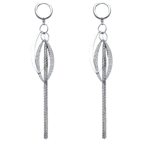 14K White Gold Hanging Earrings